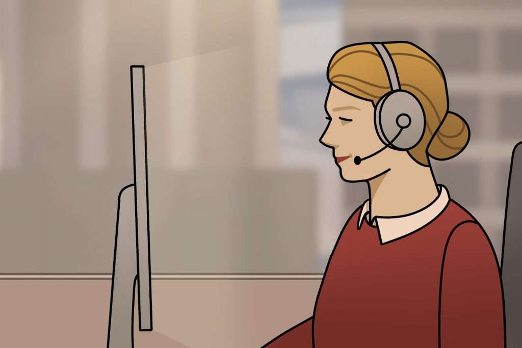 Mitarbeiterin im Büro bei der Beratung zur Arbeitssicherheit